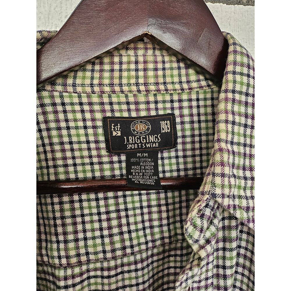J Riggings Plaid Button Up Size Medium - Picture 3 of 4